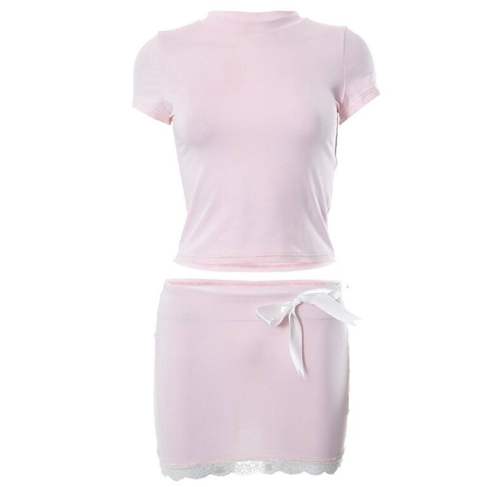 Pink mini Skirt  set